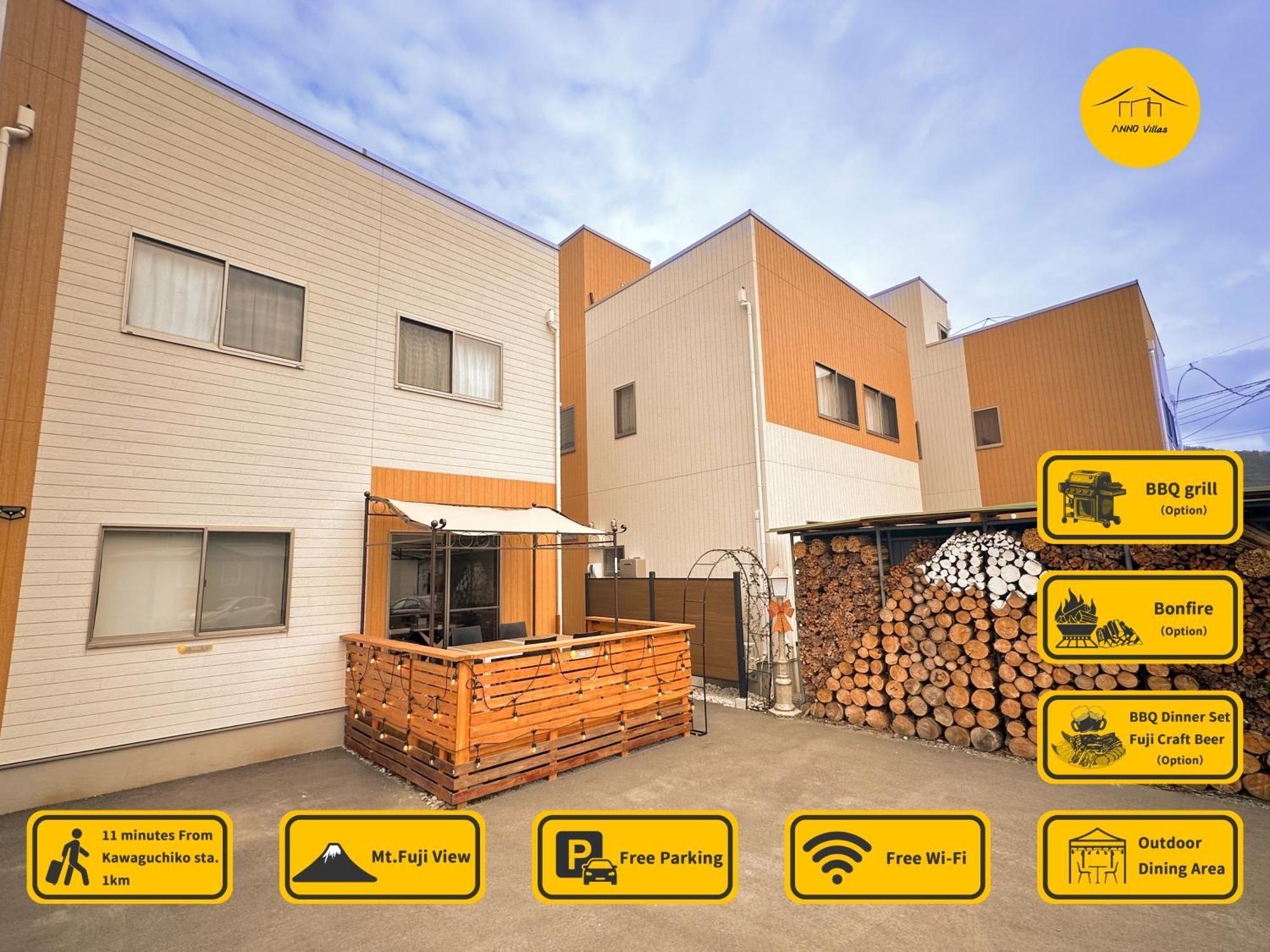 ヴィラ山間堂 Terrace Villa Bbq Bonfire Fuji View Annovillas Fujikawaguchiko Dış mekan fotoğraf